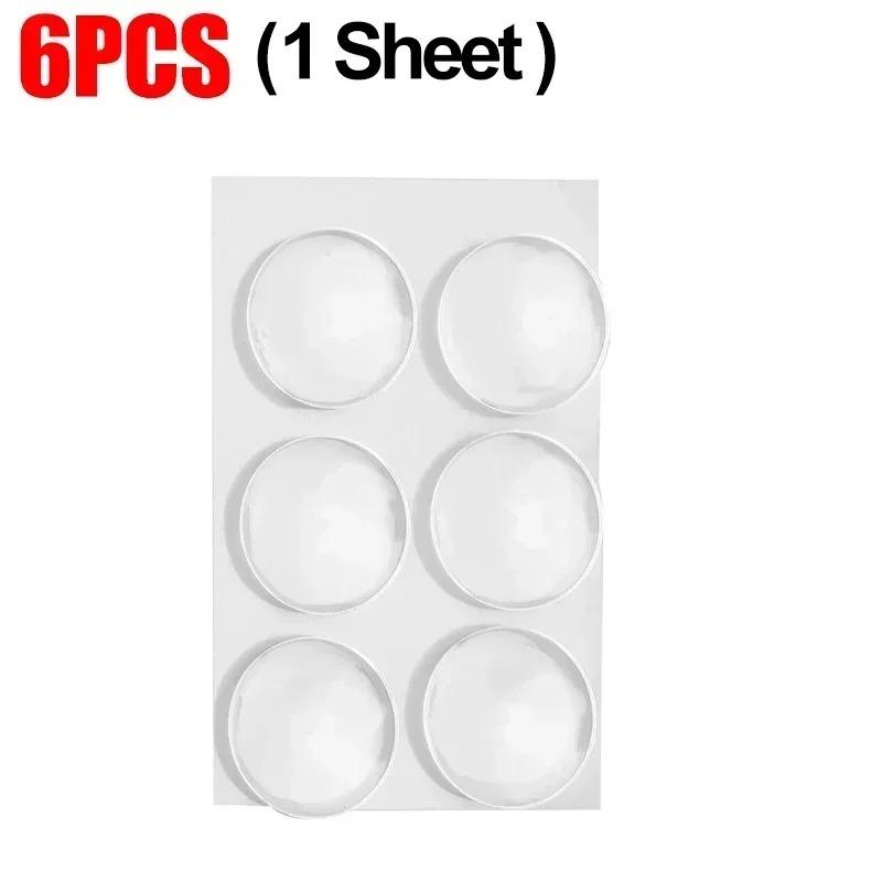 30/6 шт. накладка на бампер дверной ручки самоклеящаяся прозрачная силиконовая накладка на стену антиударная моющаяся многоразовая круглая дверная накладка глушитель 6Pcs