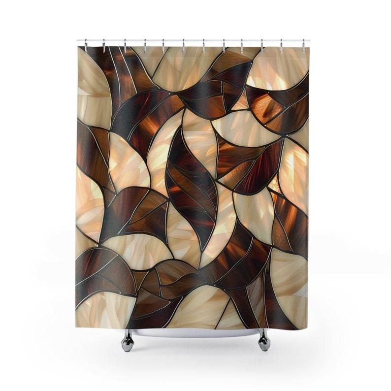 Brown And Tan Shower Curtain, Stained Glass Art Style, Tan And Brown Shower Curtain For Bathtub W60H190(CM)-1 Pcs
Brown And Tan Shower Curtain, Stained Glass Art Style, Tan And Brown Shower Curtain For Bathtub W60H190(CM)-1 Pcs
