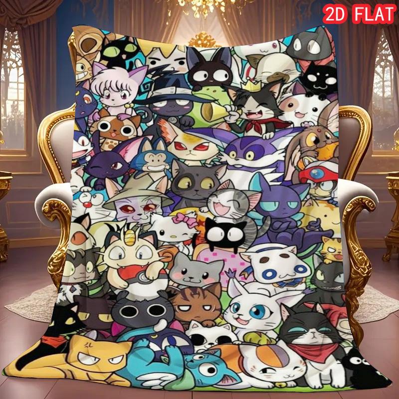 Anime Cat Collage Print Flannel Blanket, Soft Cozy Throw for Bed and Couch 80cm x 120cm
Anime Cat Collage Print Flannel Blanket, Soft Cozy Throw for Bed and Couch 80cm x 120cm