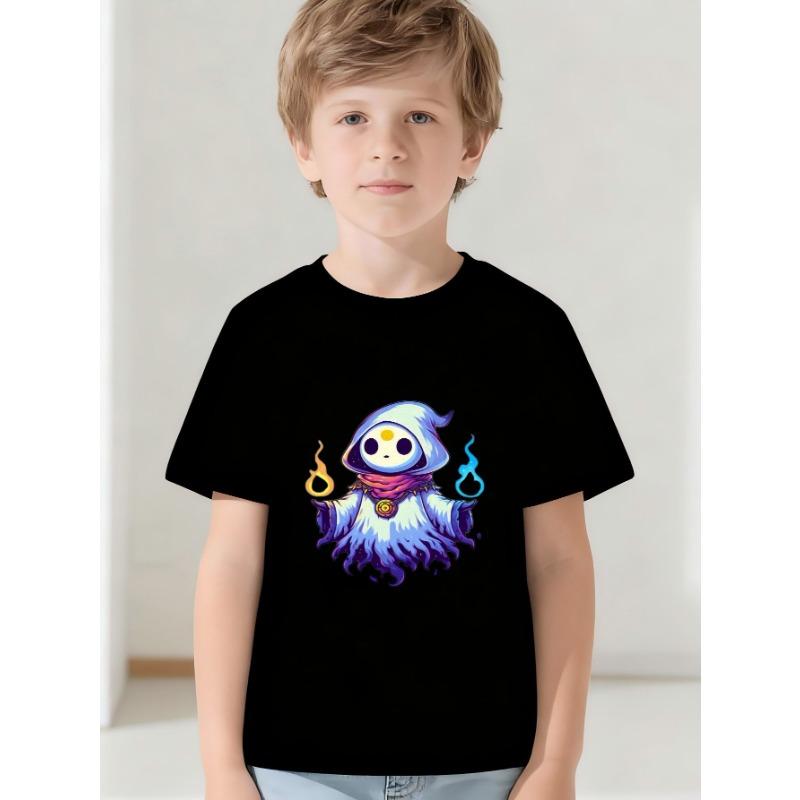 European Size Boys Round-neck Short-sleeved T-shirt with Cartoon Little Ghost Pattern Print 98cm чёрный
European Size Boys Round-neck Short-sleeved T-shirt with Cartoon Little Ghost Pattern Print 98cm чёрный