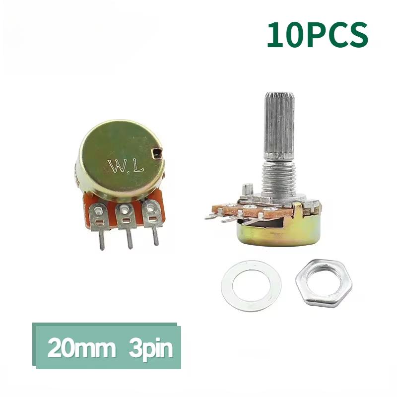 10PCS WH148 Potentiometer Resistance 20mm 3Pin 1K 2K 5K 10K 20K 50K 100K 500K 1M Ohm Linear Taper Rotary Potentiometers Resistor 1K Ohm
10PCS WH148 Potentiometer Resistance 20mm 3Pin 1K 2K 5K 10K 20K 50K 100K 500K 1M Ohm Linear Taper Rotary Potentiometers Resistor 1K Ohm