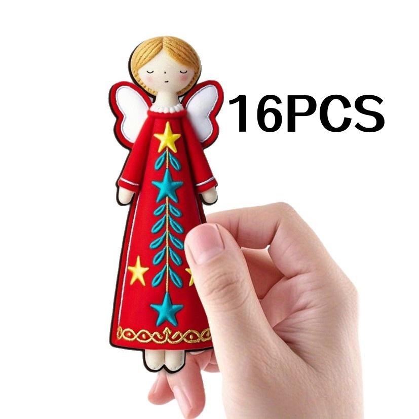 16Pcs Colorful Angel Ornaments - 4.7inch Artificial Wooden Flat 2D Angel Hanging Decorations, with Star and Floral Patterns, Bright Pink, Blu
16Pcs Colorful Angel Ornaments - 4.7inch Artificial Wooden Flat 2D Angel Hanging Decorations, with Star and Floral Patterns, Bright Pink, Blu
