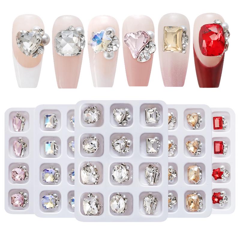 Nail Art Rhinestone Set: Heart, Rectangle, Octagon, Square, and Metal Irregular Stacked Designs - 12 Pieces
Nail Art Rhinestone Set: Heart, Rectangle, Octagon, Square, and Metal Irregular Stacked Designs - 12 Pieces