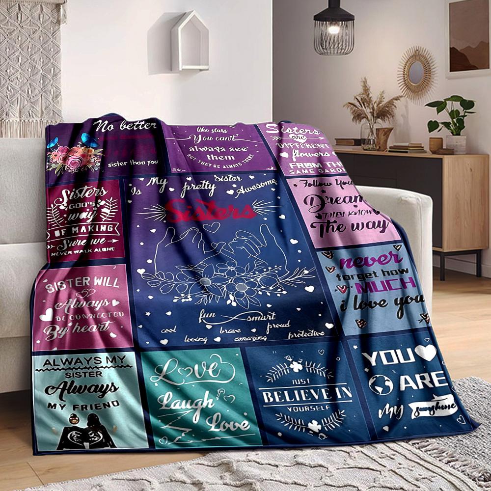 1pc Sister Quotes Blanket - Perfect Gift for Birthdays, Christmas & Halloween- Soft, Warm & Versatile yy250909173 75x90cm
1pc Sister Quotes Blanket - Perfect Gift for Birthdays, Christmas & Halloween- Soft, Warm & Versatile yy250909173 75x90cm