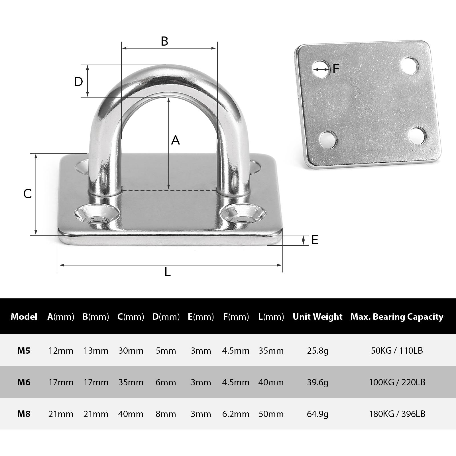 4pcs Pad Eye Plates Marine Hardware Multifunctional Wall Mount Hook Loops M6
4pcs Pad Eye Plates Marine Hardware Multifunctional Wall Mount Hook Loops M6
