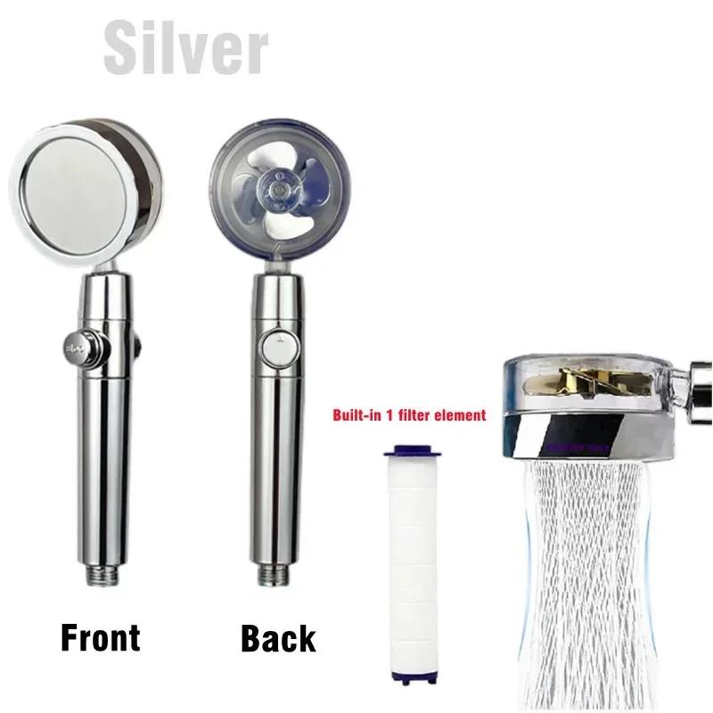 Pressurized Shower Head 360 Degree Water Saving Rotation Turbo Propeller Fan Bathroom Accessories Bathroom Shower Nozzle срібний
Pressurized Shower Head 360 Degree Water Saving Rotation Turbo Propeller Fan Bathroom Accessories Bathroom Shower Nozzle срібний