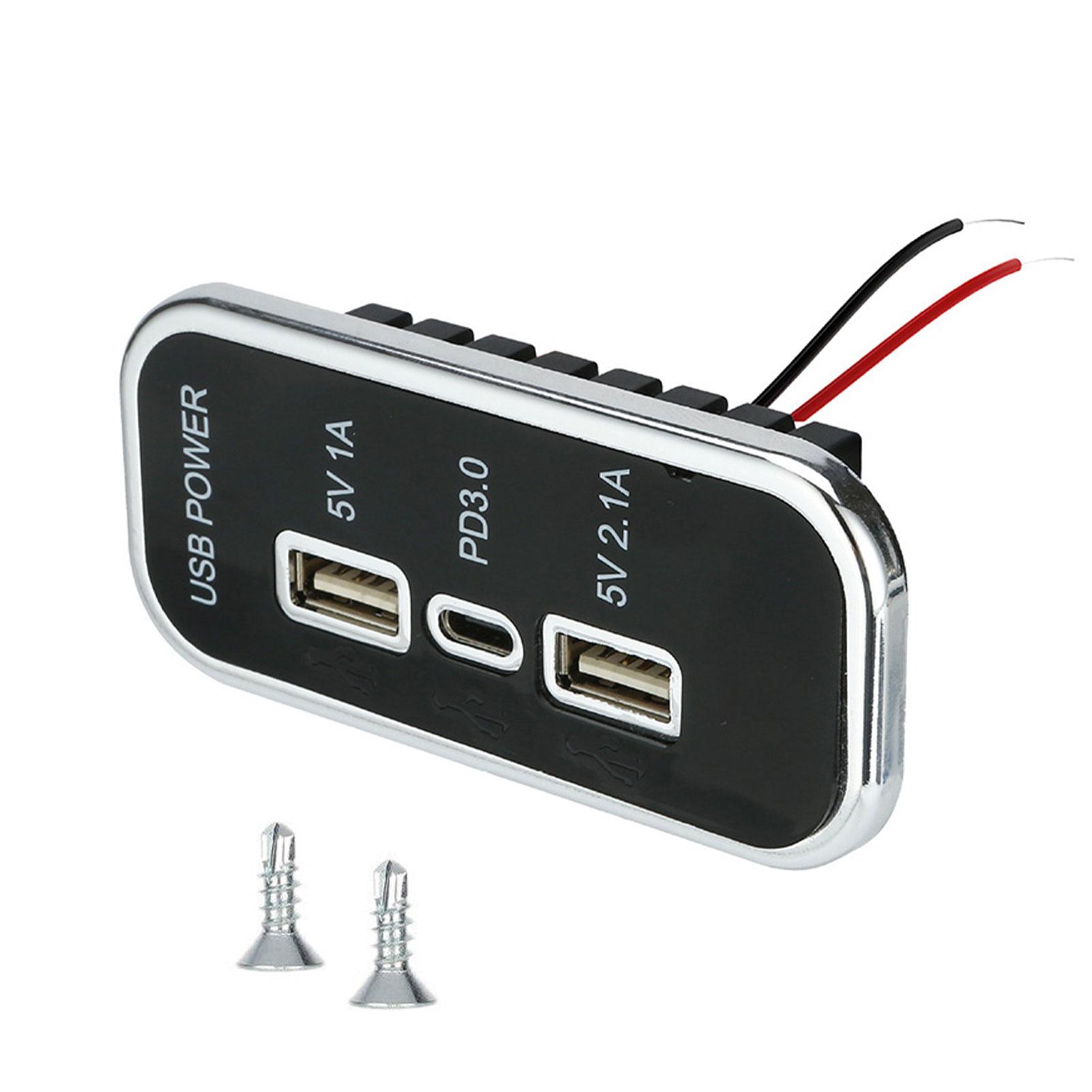 3 порти USB Type-C PD 2.1A 1A USB гніздо USB автомобільний зарядний адаптер Швидка зарядка для автомобіля автобуса будинку на колесах вантажівки срібний
3 порти USB Type-C PD 2.1A 1A USB гніздо USB автомобільний зарядний адаптер Швидка зарядка для автомобіля автобуса будинку на колесах вантажівки срібний