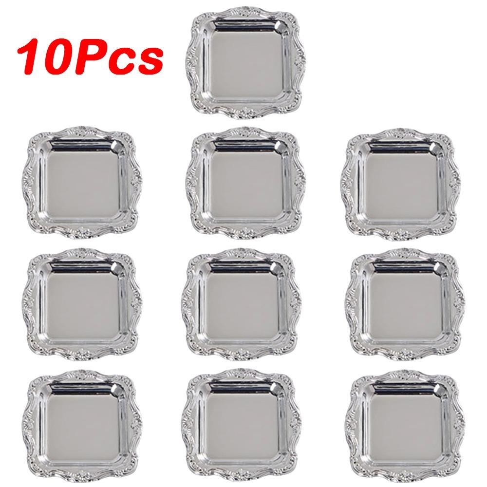 10Pcs Gold Silver Storage Tray Plastic Display Tray Portable Cake Plate for Home Party Decor срібний
10Pcs Gold Silver Storage Tray Plastic Display Tray Portable Cake Plate for Home Party Decor срібний