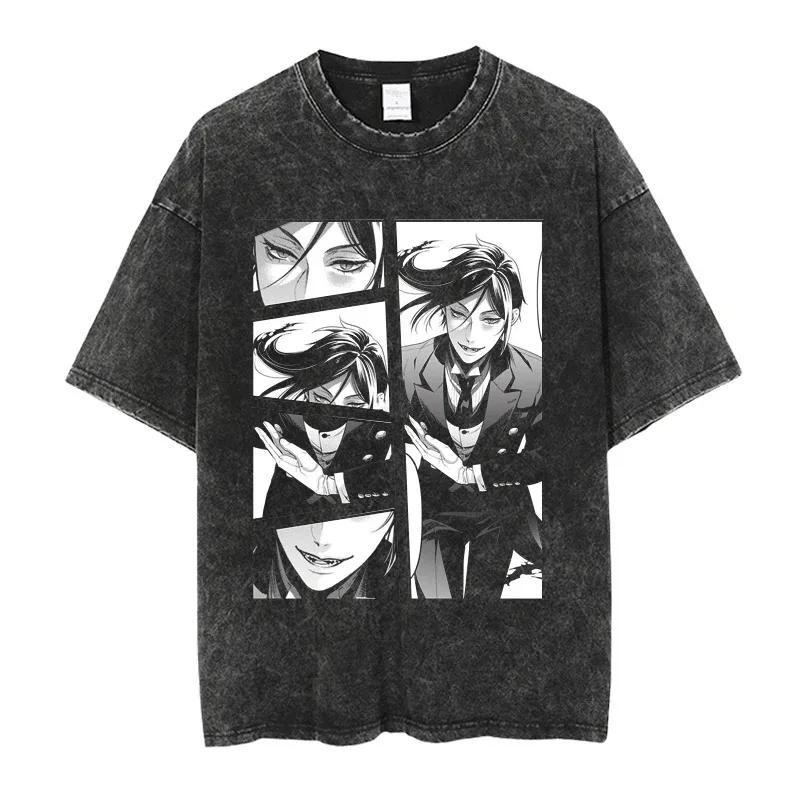 Japanese Hot Anime Black Butler Michaelis Sebastian Washed T-shirt Personality Clothes Oversized Unisex Year Round Clothing Soft S
Japanese Hot Anime Black Butler Michaelis Sebastian Washed T-shirt Personality Clothes Oversized Unisex Year Round Clothing Soft S