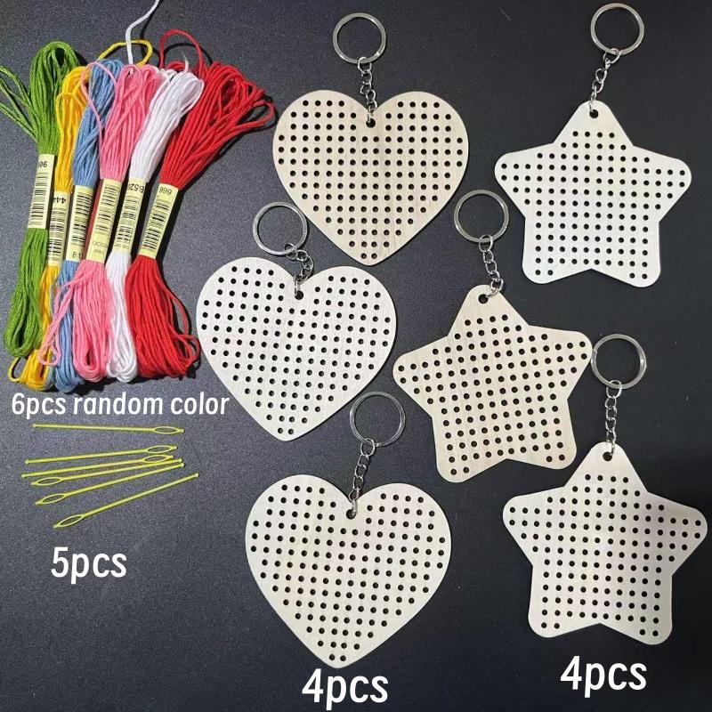 8pcs/set Wooden Heart Cross Stitch Keyring Embroidery Set Mini Sewing DIY Key Chains for Beginners Small Cross Stitch Sewing
8pcs/set Wooden Heart Cross Stitch Keyring Embroidery Set Mini Sewing DIY Key Chains for Beginners Small Cross Stitch Sewing