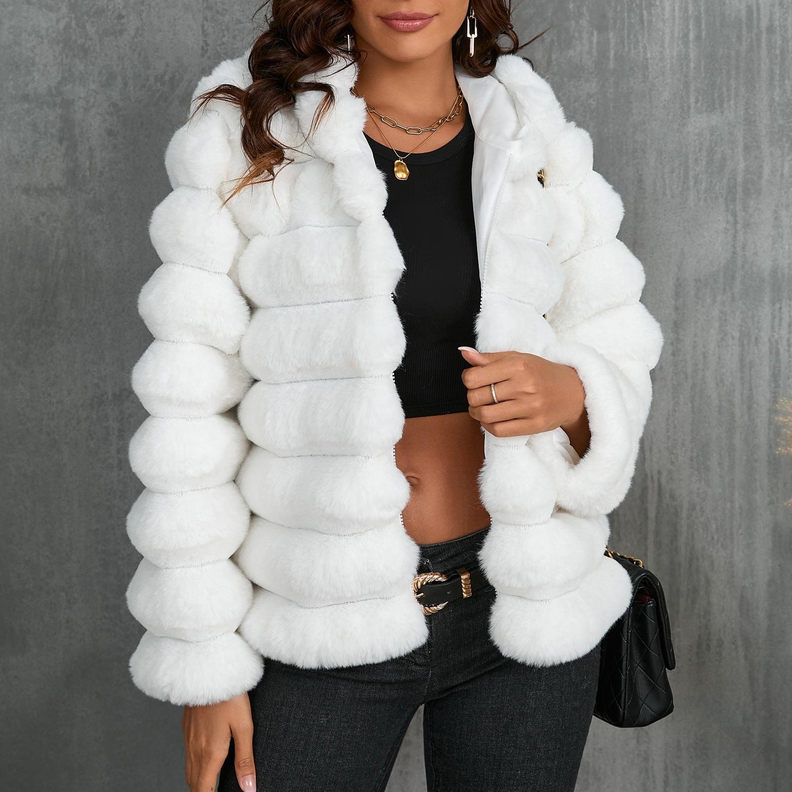 Женское модное удобное полупальто с капюшоном из искусственного меха, теплое плюшевое пальто белый
Женское модное удобное полупальто с капюшоном из искусственного меха, теплое плюшевое пальто белый