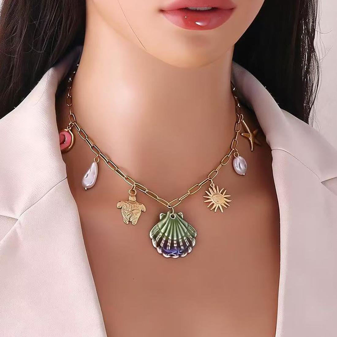 Ocean Shrimp Crab Fish Shell Multi-element Necklace Unique Vacation Stainless Steel Neck Jewelry
Ocean Shrimp Crab Fish Shell Multi-element Necklace Unique Vacation Stainless Steel Neck Jewelry