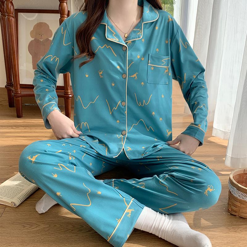 Spring Autumn Rest Pajamas set Women Fashion print Long Sleeve Long Pants pyjamas Elegant Comfortable sleepwear Lapel Loungewear M
Spring Autumn Rest Pajamas set Women Fashion print Long Sleeve Long Pants pyjamas Elegant Comfortable sleepwear Lapel Loungewear M