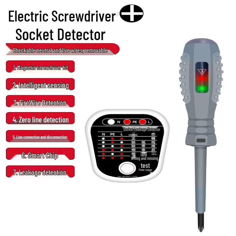 Multifunction Voltage Tester Screwdriver with Socket Detector
Multifunction Voltage Tester Screwdriver with Socket Detector