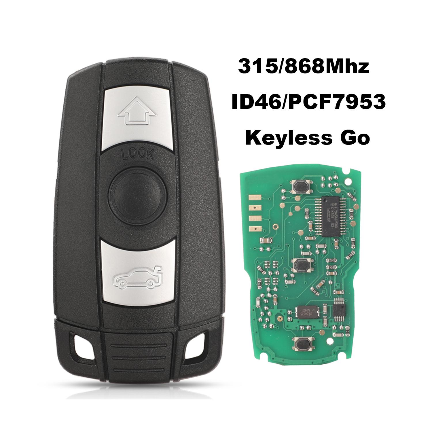jingyuqin Keyless Go Smart Car Key 315/868 Mhz ID46/PCF7953 For BMW 1/3/5/7 Series CAS3 X5 X6 Z4 Control Transmitter with Chip 433MHZ Board Only чорний
jingyuqin Keyless Go Smart Car Key 315/868 Mhz ID46/PCF7953 For BMW 1/3/5/7 Series CAS3 X5 X6 Z4 Control Transmitter with Chip 433MHZ Board Only чорний