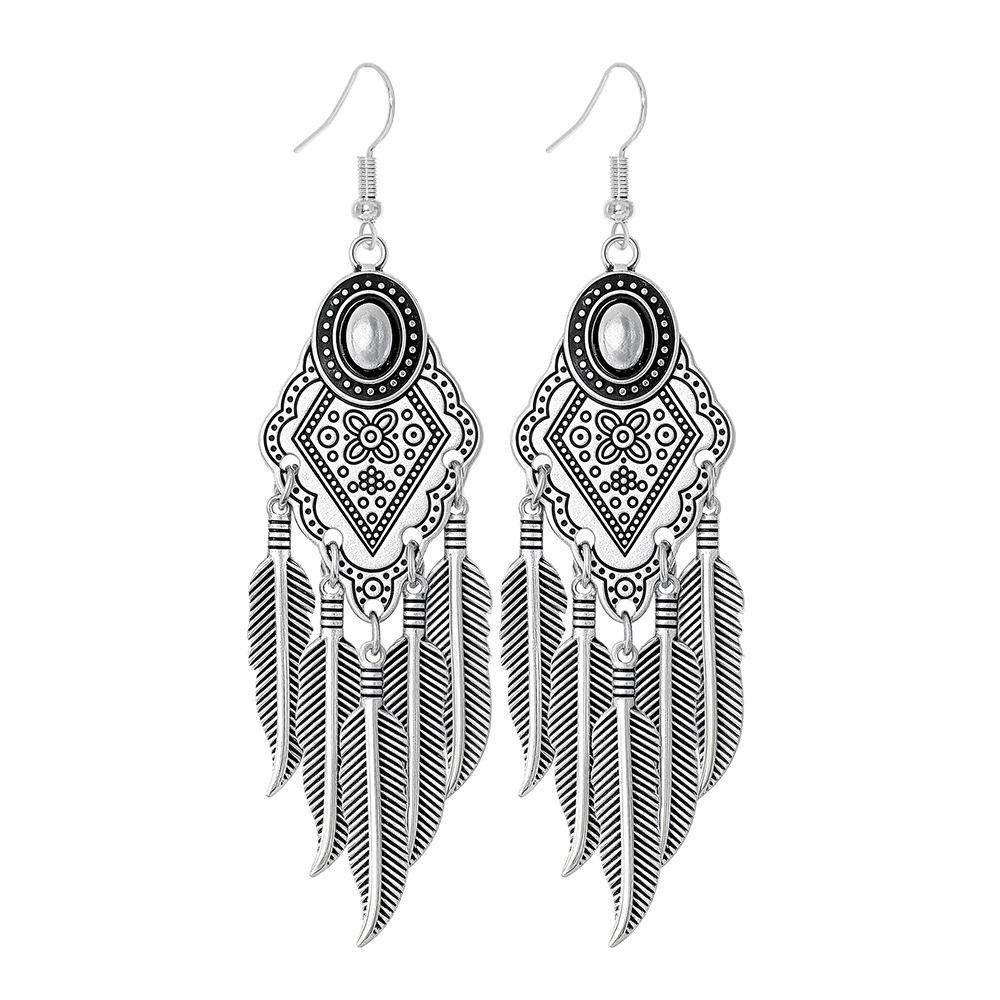 Ethnic Silver Color Water Drop Leaf Tassel Earrings For Women Vintage Creative Carved Geometric Temperament Earrings Jewelry
Ethnic Silver Color Water Drop Leaf Tassel Earrings For Women Vintage Creative Carved Geometric Temperament Earrings Jewelry