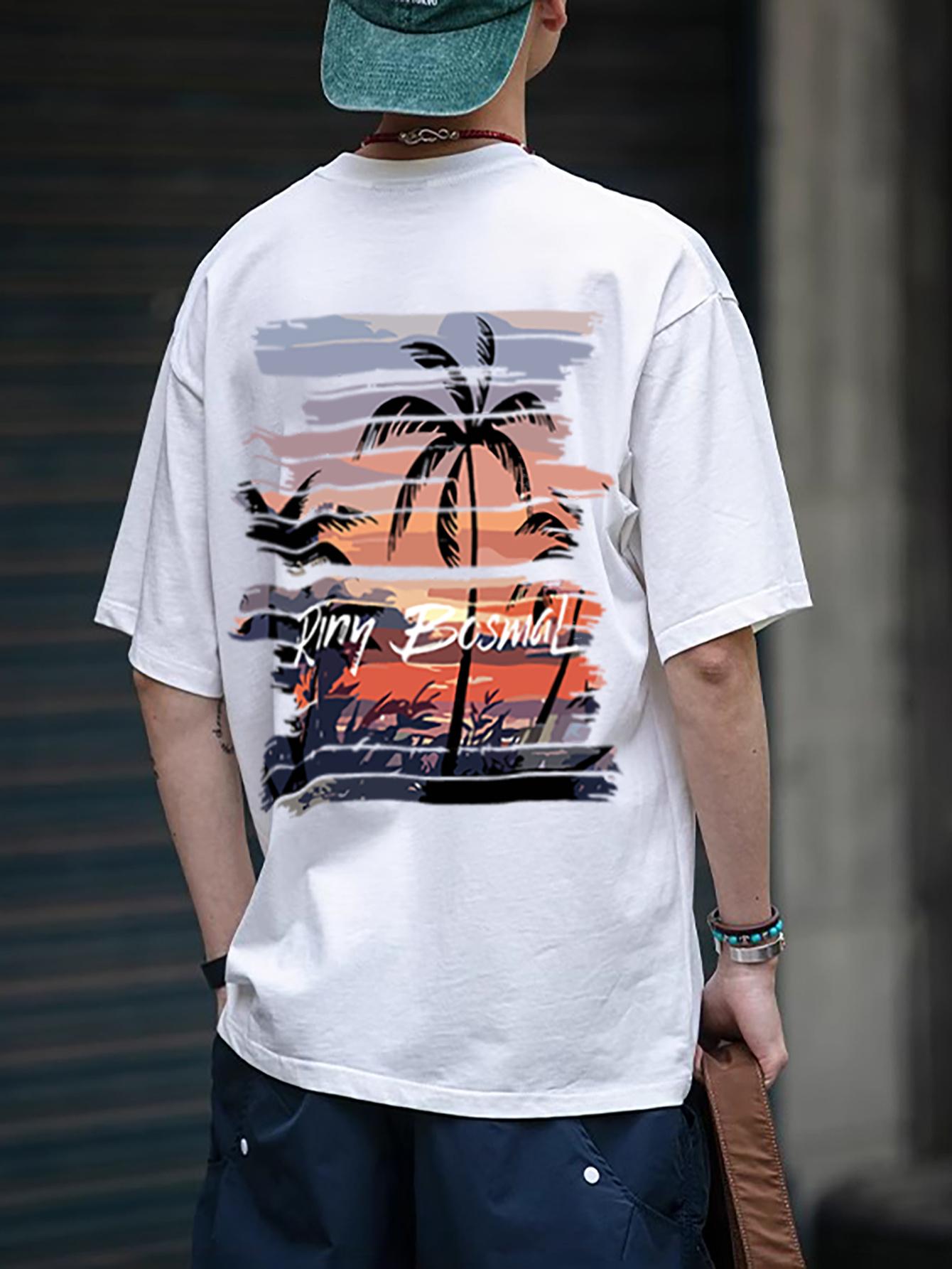 Men s Summer 100% Cotton Fashionable Casual Loose Summer Atmosphere Palm Tree Printed Round Neck Short Sleeve T-shirt Top 5XL різнокольоровий
Men s Summer 100% Cotton Fashionable Casual Loose Summer Atmosphere Palm Tree Printed Round Neck Short Sleeve T-shirt Top 5XL різнокольоровий