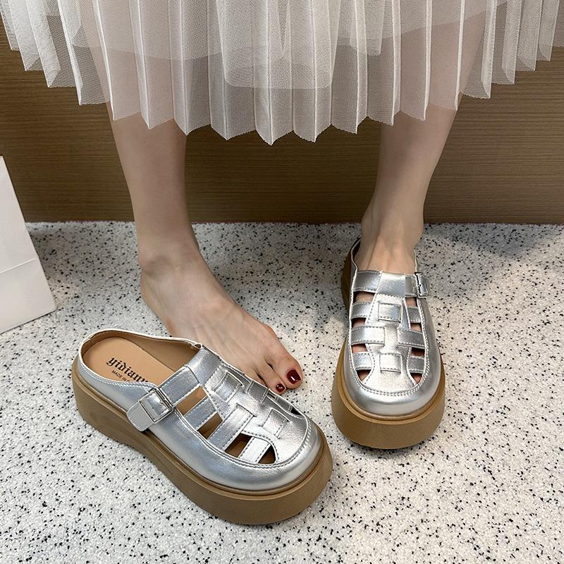 Sandals women s new summer single shoes versatile bag head outer wear with skirt bag head half drag 40
Sandals women s new summer single shoes versatile bag head outer wear with skirt bag head half drag 40