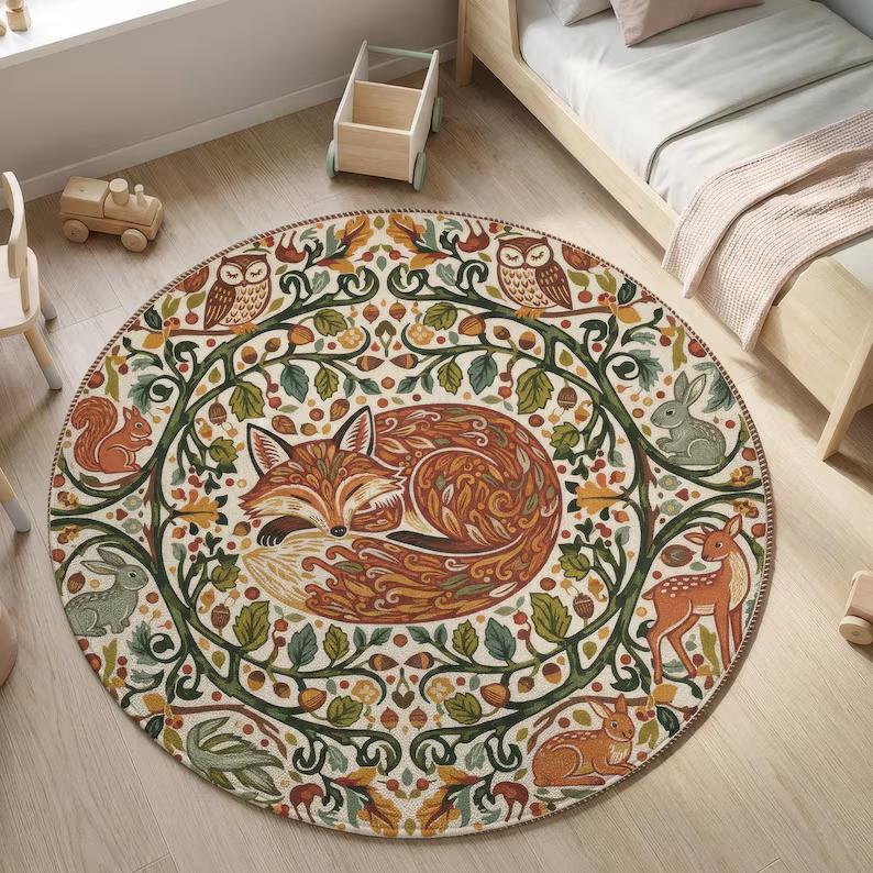 Mystical Forest Fox Round Area Rug Woodland Animal Boho Non-Slip Carpet Nature Home Decor Floor Mat for Living Room Bedroom 80cm x 80cm
Mystical Forest Fox Round Area Rug Woodland Animal Boho Non-Slip Carpet Nature Home Decor Floor Mat for Living Room Bedroom 80cm x 80cm