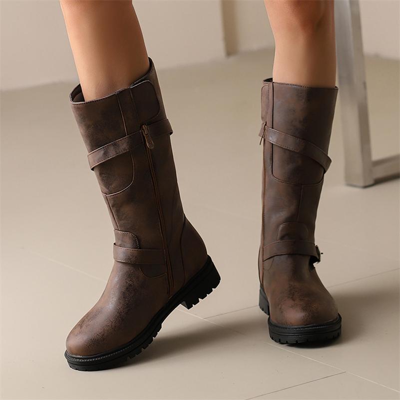 Meotina Women Mid Calf Boots Round Toe Block Mid Heels Buckle Zipper Concise Ladies Fashion Shoes Autumn Winter Black Brown 46 35 чёрный
Meotina Women Mid Calf Boots Round Toe Block Mid Heels Buckle Zipper Concise Ladies Fashion Shoes Autumn Winter Black Brown 46 35 чёрный
