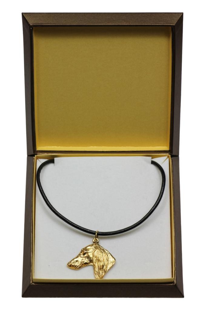 Saluki, Persian Greyhound, Arabian hound, Gazelle hound - Dog necklace in gift box, gold-plated pendant for dog fan, striking jewellery by Art-Dog
Saluki, Persian Greyhound, Arabian hound, Gazelle hound - Dog necklace in gift box, gold-plated pendant for dog fan, striking jewellery by Art-Dog