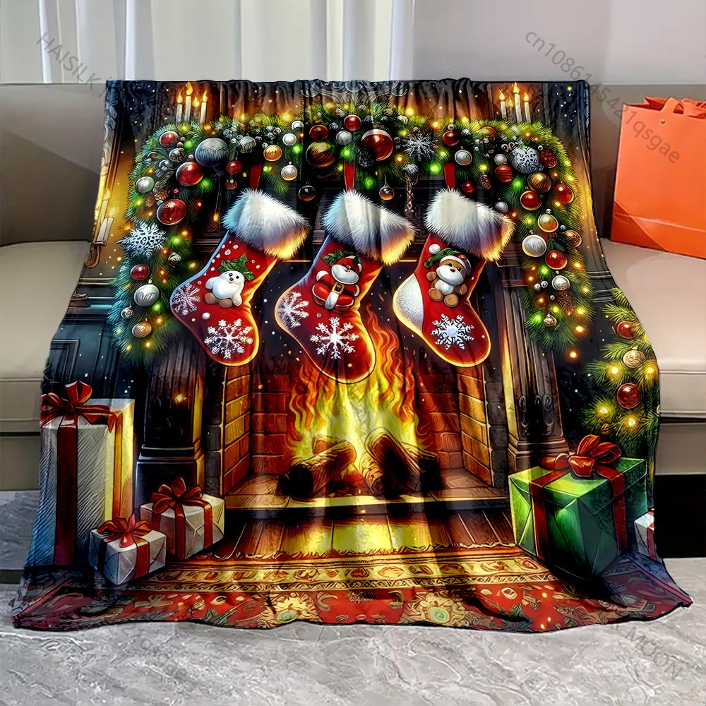 Christmas Stockings Above The Fireplace Pattern Blanket Flannel Material Soft Warm for All Seasons For Home Camping Picnics RV 75x90cm
Christmas Stockings Above The Fireplace Pattern Blanket Flannel Material Soft Warm for All Seasons For Home Camping Picnics RV 75x90cm