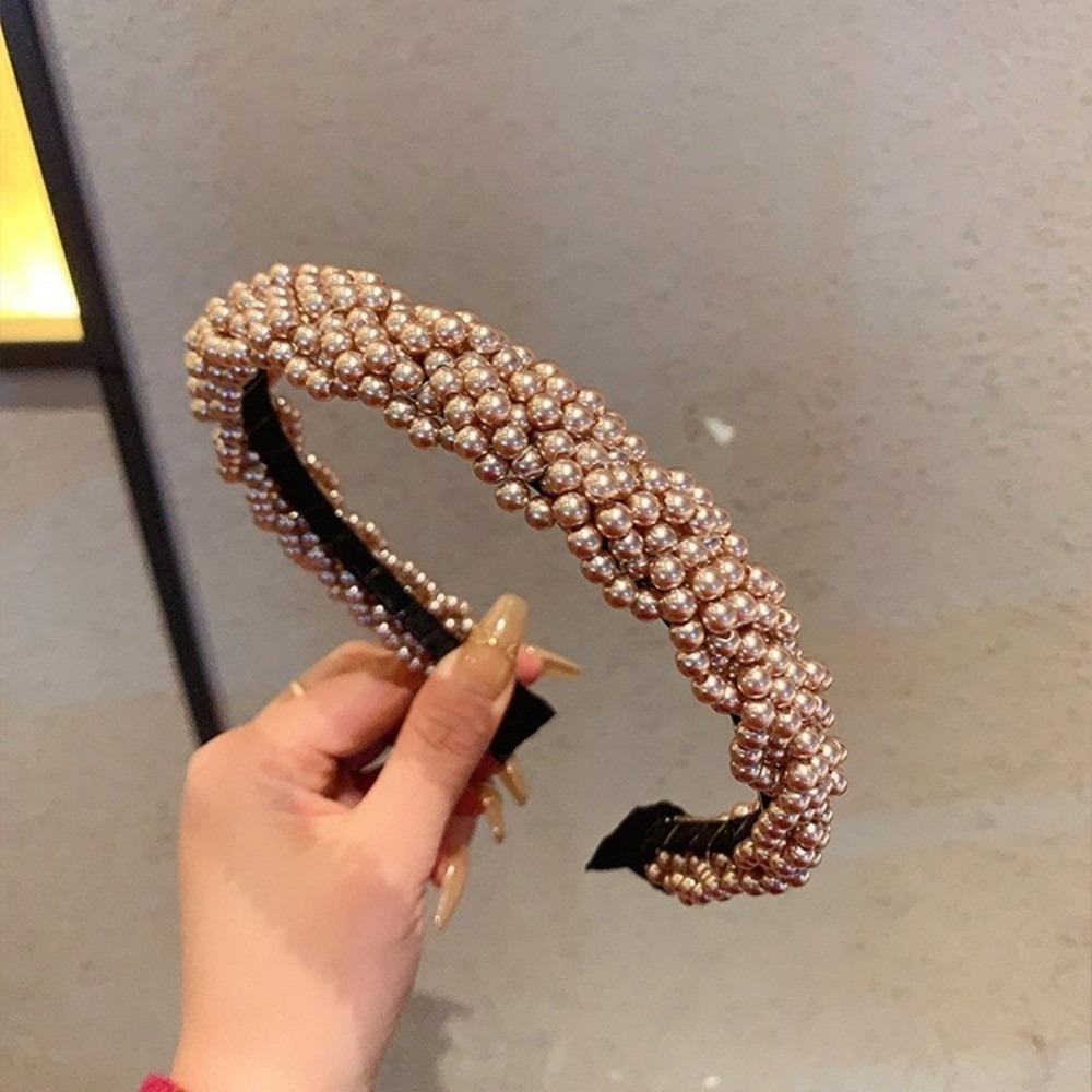 Vintage Braided Pearl Headbands Elegant Women Hair Hoops Ladies Hair Accessories шампанського
Vintage Braided Pearl Headbands Elegant Women Hair Hoops Ladies Hair Accessories шампанського
