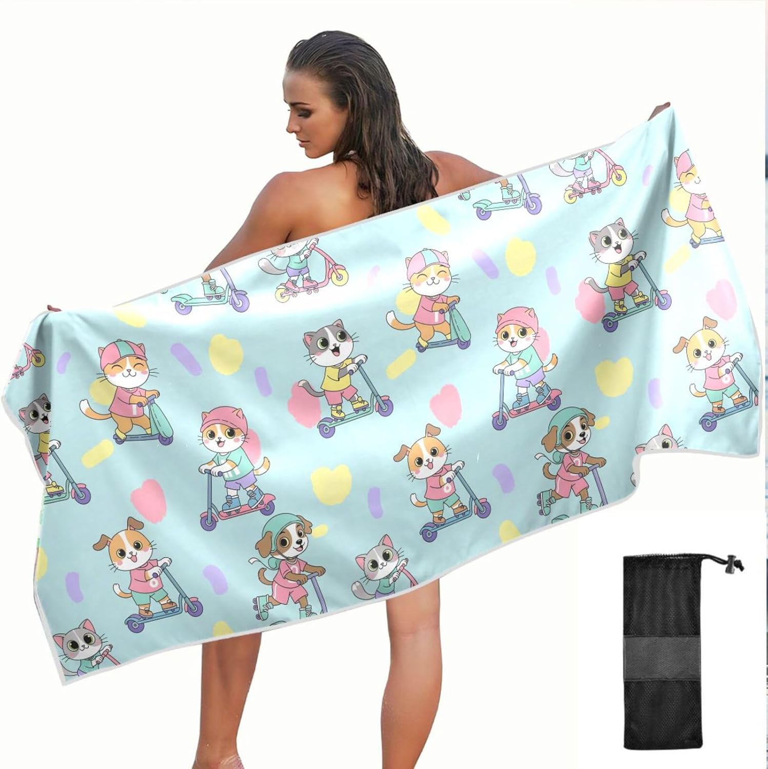 Dogs Cat Blue Print Towel Quick Dry Oversized Sandproof Travel Beach Towels for Women Girls Boys Adults Bath Pool Swimming W30*H60(CM)
Dogs Cat Blue Print Towel Quick Dry Oversized Sandproof Travel Beach Towels for Women Girls Boys Adults Bath Pool Swimming W30*H60(CM)