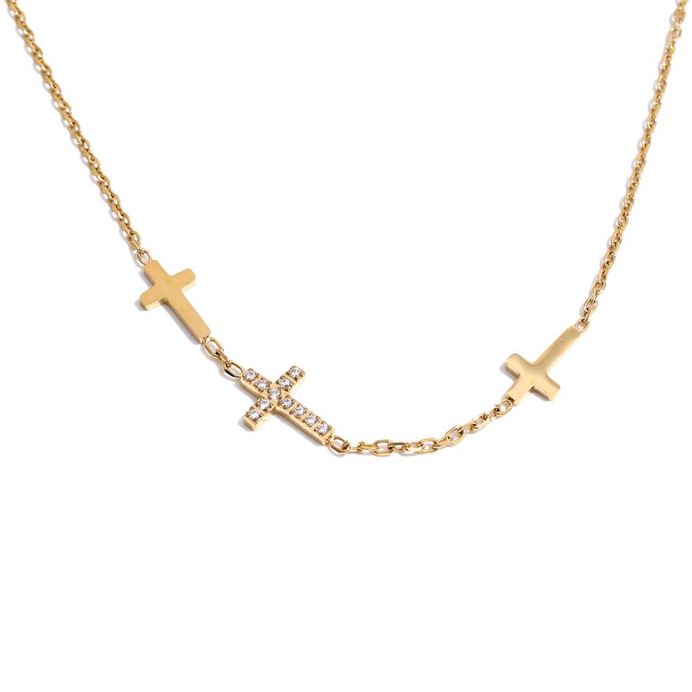 Yhpup Stainless Steel CNC Zirconia Cross Chain Classic Necklace 18K Golden PVD Plated Chic Popular Collar Jewelry Accessories
Yhpup Stainless Steel CNC Zirconia Cross Chain Classic Necklace 18K Golden PVD Plated Chic Popular Collar Jewelry Accessories