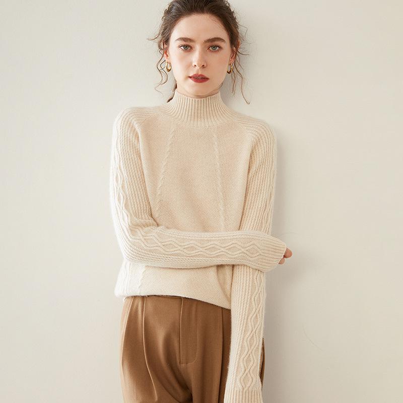 Cozy Cashmere Semi-High Neck Sweater: Slim Fit, Long Sleeve, Short, Loose Pullover - Perfect for Autumn/Winter Small
Cozy Cashmere Semi-High Neck Sweater: Slim Fit, Long Sleeve, Short, Loose Pullover - Perfect for Autumn/Winter Small