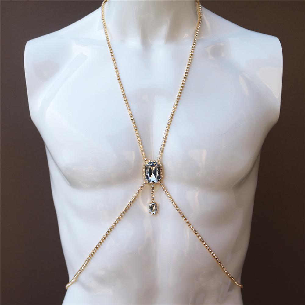 European And American Rhinestone Square Pendant Chest Chain Sexy Simple Neck Chest Chain Accessories Bikini Body Chain
European And American Rhinestone Square Pendant Chest Chain Sexy Simple Neck Chest Chain Accessories Bikini Body Chain