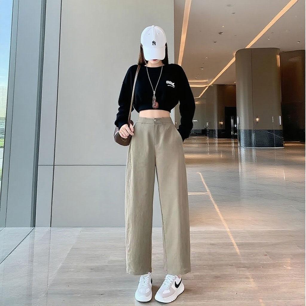 Spring New Arrival: High-Waisted Slimming Sickle Pants - Casual, Eight-Ninths Length for Shorter Figures, Perfect for Spring and Autumn. XL (120-135cm)
Spring New Arrival: High-Waisted Slimming Sickle Pants - Casual, Eight-Ninths Length for Shorter Figures, Perfect for Spring and Autumn. XL (120-135cm)