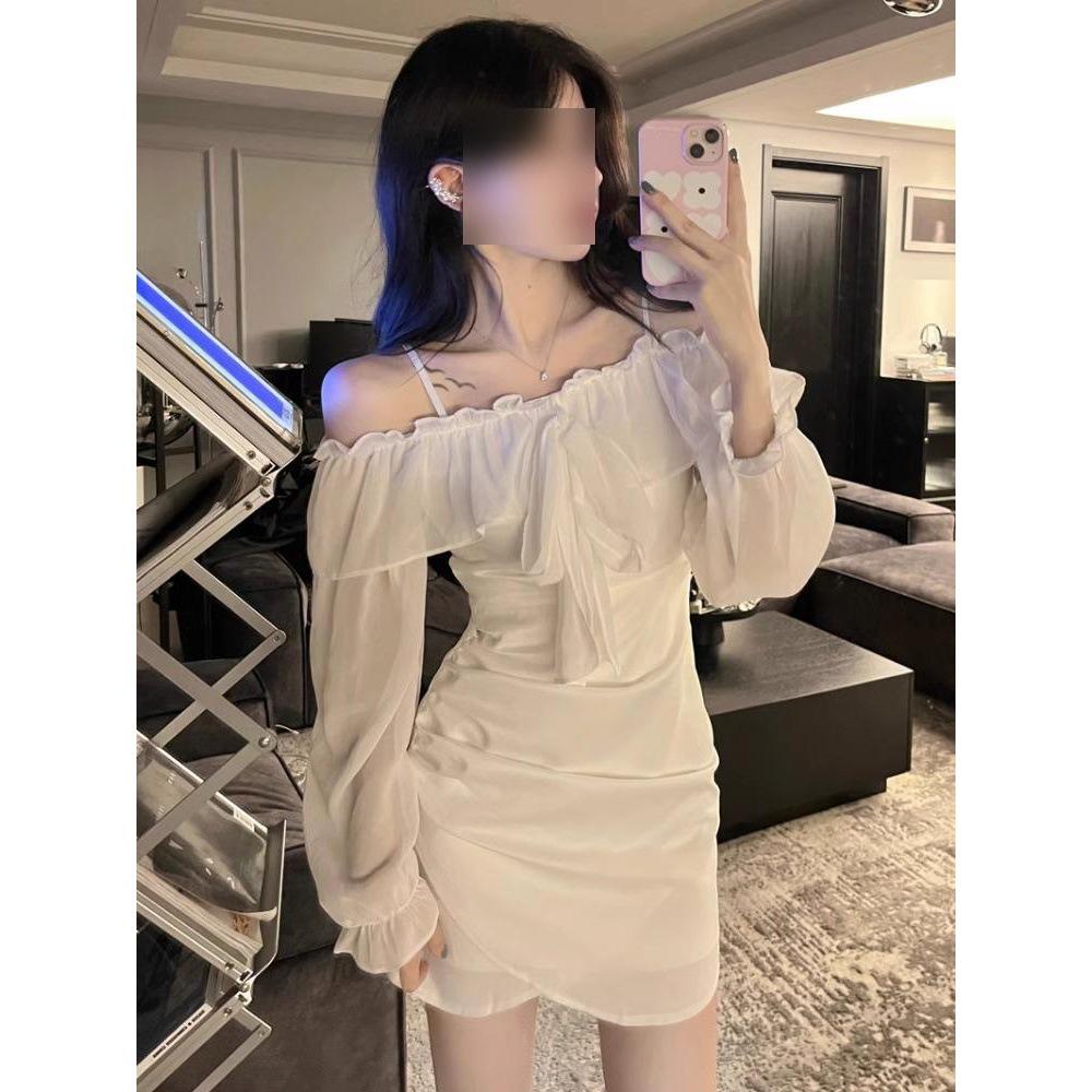 Жіноча осіння біла сукня-камісолька з відкритими плечима: З довгим рукавом, приталений, з акцентом на талії, сексуальний та елегантний. L (recommended for 50-55 kg) білий
Жіноча осіння біла сукня-камісолька з відкритими плечима: З довгим рукавом, приталений, з акцентом на талії, сексуальний та елегантний. L (recommended for 50-55 kg) білий