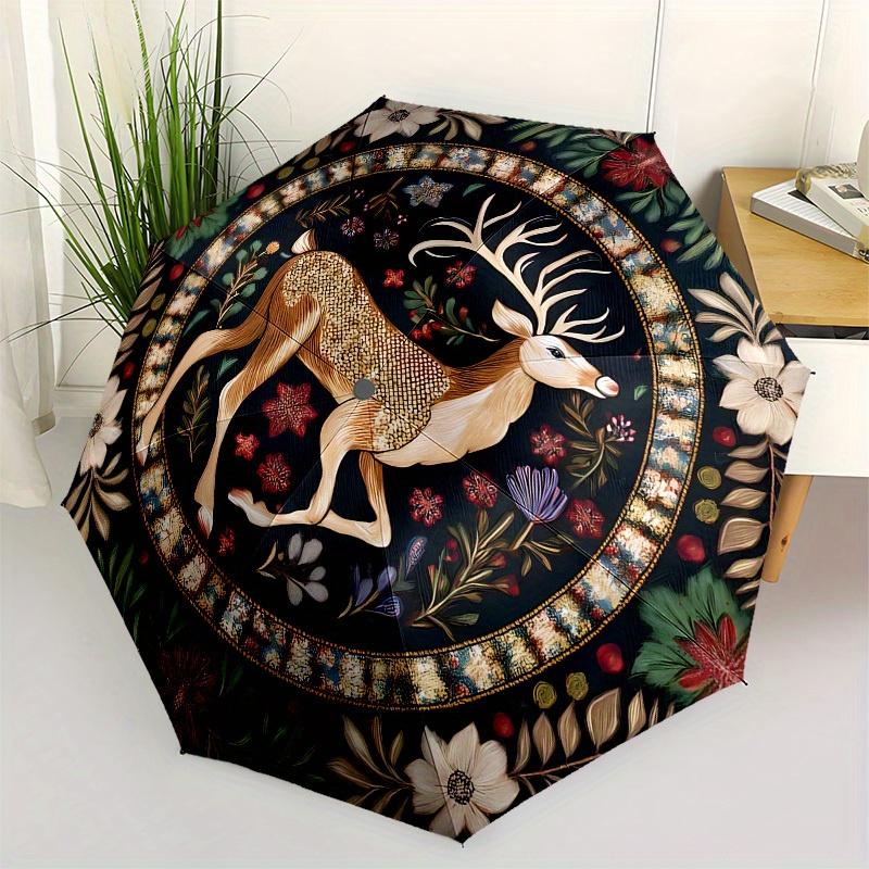 1pc Deer with floral wreath design. Umbrella with Plastic Handle,Suitable for All Seasons Home Travel Outdoor UmbrellaB1676
1pc Deer with floral wreath design. Umbrella with Plastic Handle,Suitable for All Seasons Home Travel Outdoor UmbrellaB1676