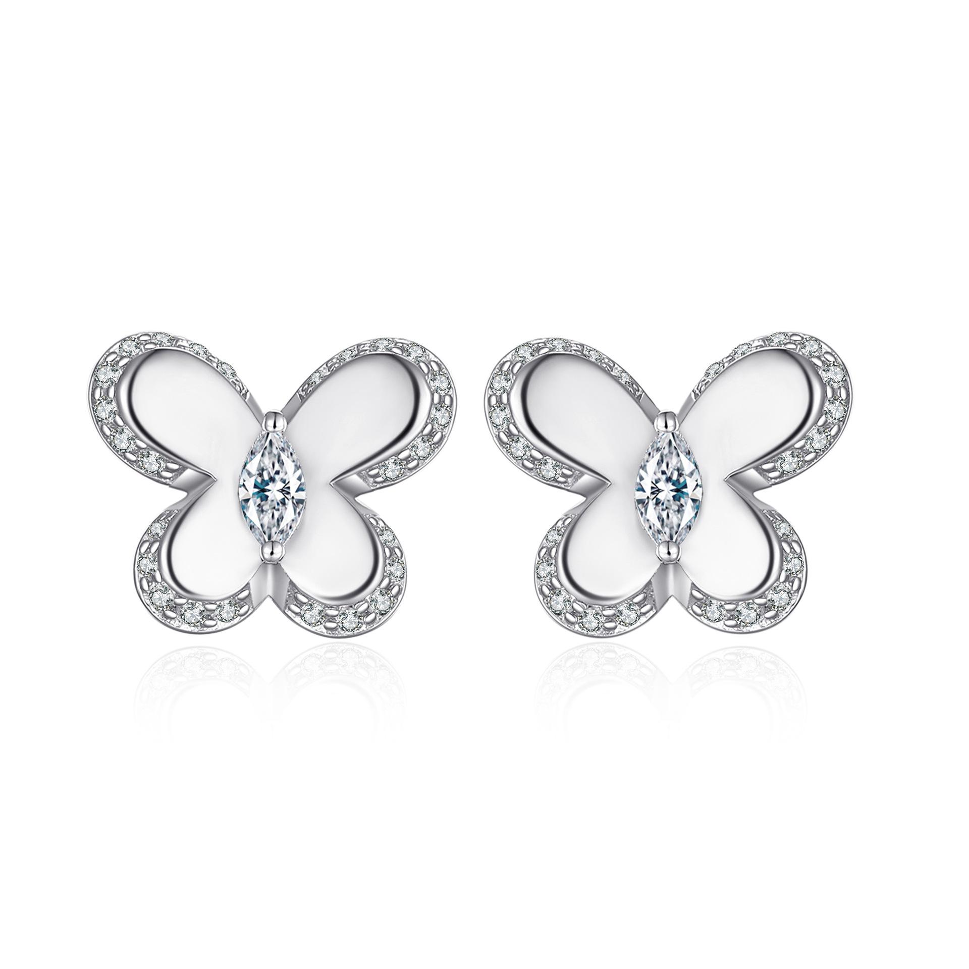 S925 Sterling Silver Butterfly Stud Earrings Women S Simple Fashion Earrings Big-Name Jewelry Earrings Of The Same Style
S925 Sterling Silver Butterfly Stud Earrings Women S Simple Fashion Earrings Big-Name Jewelry Earrings Of The Same Style