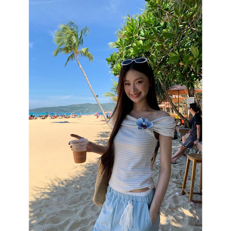 Женский кроп-топ с открытыми плечами, в цветочную полоску: Приталенный крой, короткий рукав, летний дизайн с акцентом на талии Extra Large
Женский кроп-топ с открытыми плечами, в цветочную полоску: Приталенный крой, короткий рукав, летний дизайн с акцентом на талии Extra Large