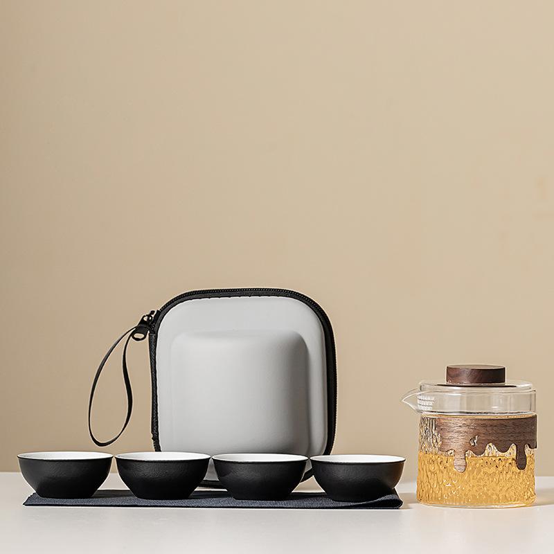 Портативный Дорожный Чайный Набор Керамическая Чайная Чашка Стеклянная Чашка для Быстрого Заваривания Набор Чая для Пикника