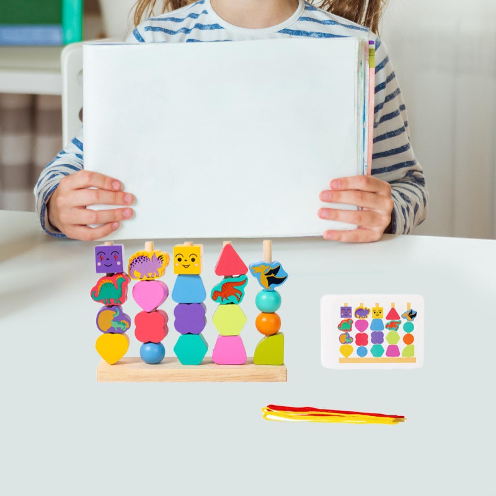 Wooden Beads Sequencing Toy Set Birthday Gift Building Blocks Game Lacing Beads for Boys Girls Kids Children 1 2 3 4 5 6
Wooden Beads Sequencing Toy Set Birthday Gift Building Blocks Game Lacing Beads for Boys Girls Kids Children 1 2 3 4 5 6