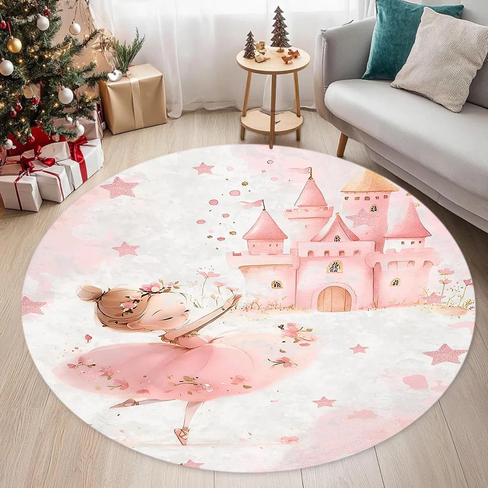 Ballerina Princess Round Carpet Mat Rug Dreamy & Enchanting Home Decoration with Pink White Tone for Kids Room Playroom 80cmx80cm
Ballerina Princess Round Carpet Mat Rug Dreamy & Enchanting Home Decoration with Pink White Tone for Kids Room Playroom 80cmx80cm