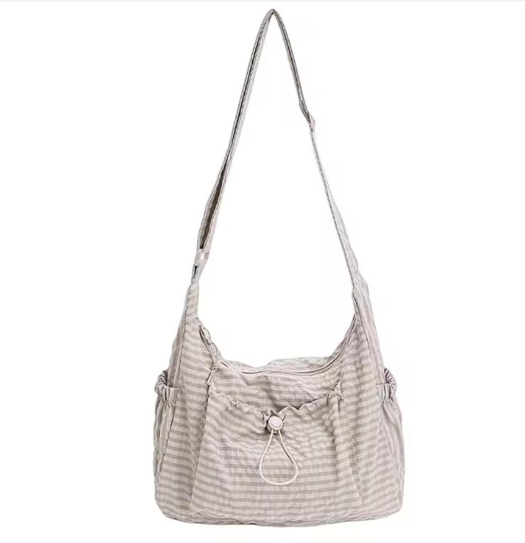 Korean Style Plaid Casual Shoulder Bag, Lightweight Checkered Crossbody Bag with Adjustable Strap, Cotton Quilted Fabric Handbag
Korean Style Plaid Casual Shoulder Bag, Lightweight Checkered Crossbody Bag with Adjustable Strap, Cotton Quilted Fabric Handbag