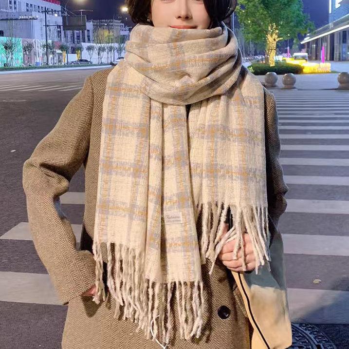 British Student Neck Warmer Winter Plaid Fleece-Like Cashmere Scarf Fringed Korean Style Versatile Thickened Warm Shawl
British Student Neck Warmer Winter Plaid Fleece-Like Cashmere Scarf Fringed Korean Style Versatile Thickened Warm Shawl