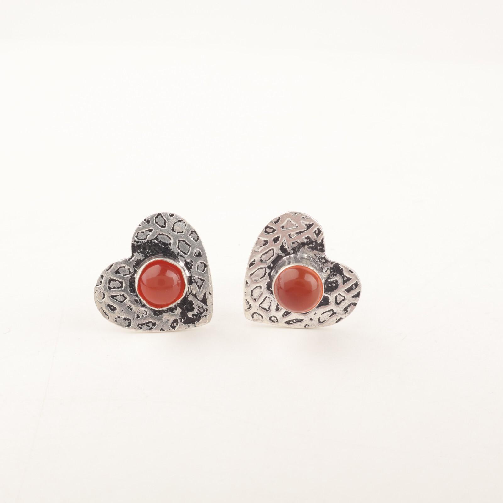 Natural Carnelian Gemstone 925 Sterling Silver Jewelry Handmade Heart Studs 0.6 EE-143-19
Natural Carnelian Gemstone 925 Sterling Silver Jewelry Handmade Heart Studs 0.6 EE-143-19