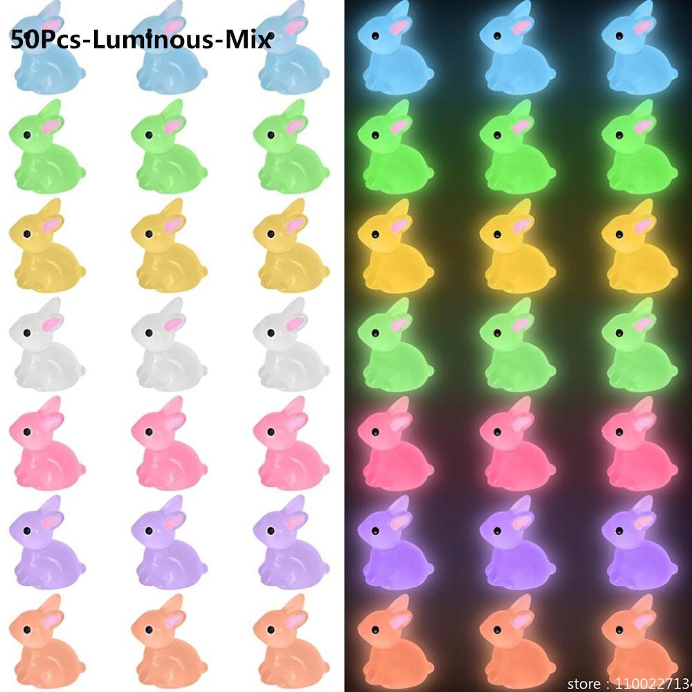 50Pcs Luminous Small Resin Bunny Tiny Plastic Rabbits Glow In The Dark Miniature Bunnies Figurines For Fillers Fairy Garden
50Pcs Luminous Small Resin Bunny Tiny Plastic Rabbits Glow In The Dark Miniature Bunnies Figurines For Fillers Fairy Garden