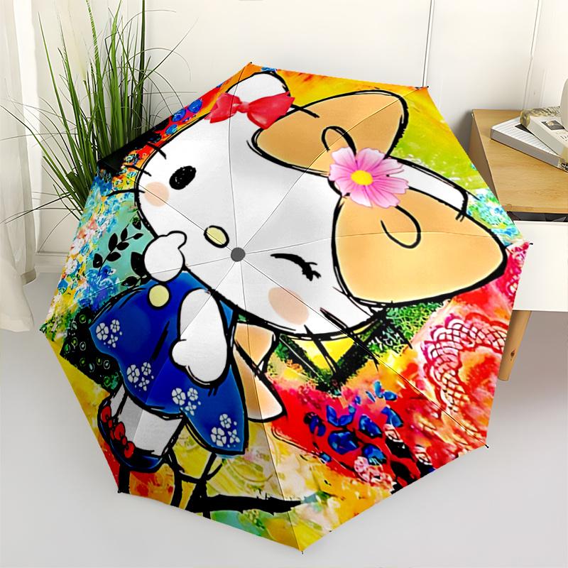 1pc Hello Kitty Automatic Opening/Closing Umbrella with Floral Print - Portable Three-Fold Design, 8-Bone Iron Frame Outdoor Umbrella for Festivals, T
1pc Hello Kitty Automatic Opening/Closing Umbrella with Floral Print - Portable Three-Fold Design, 8-Bone Iron Frame Outdoor Umbrella for Festivals, T