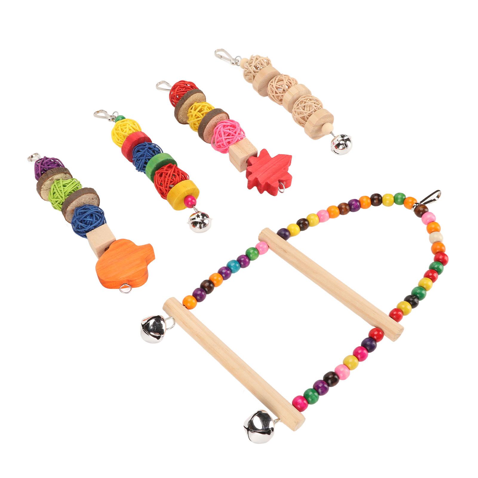 Bird Toy Set Colorful Toxic Free Decorative Parrot Swing Chewing Toys with Bells for Cockatiels Budgies 5pcs
Bird Toy Set Colorful Toxic Free Decorative Parrot Swing Chewing Toys with Bells for Cockatiels Budgies 5pcs