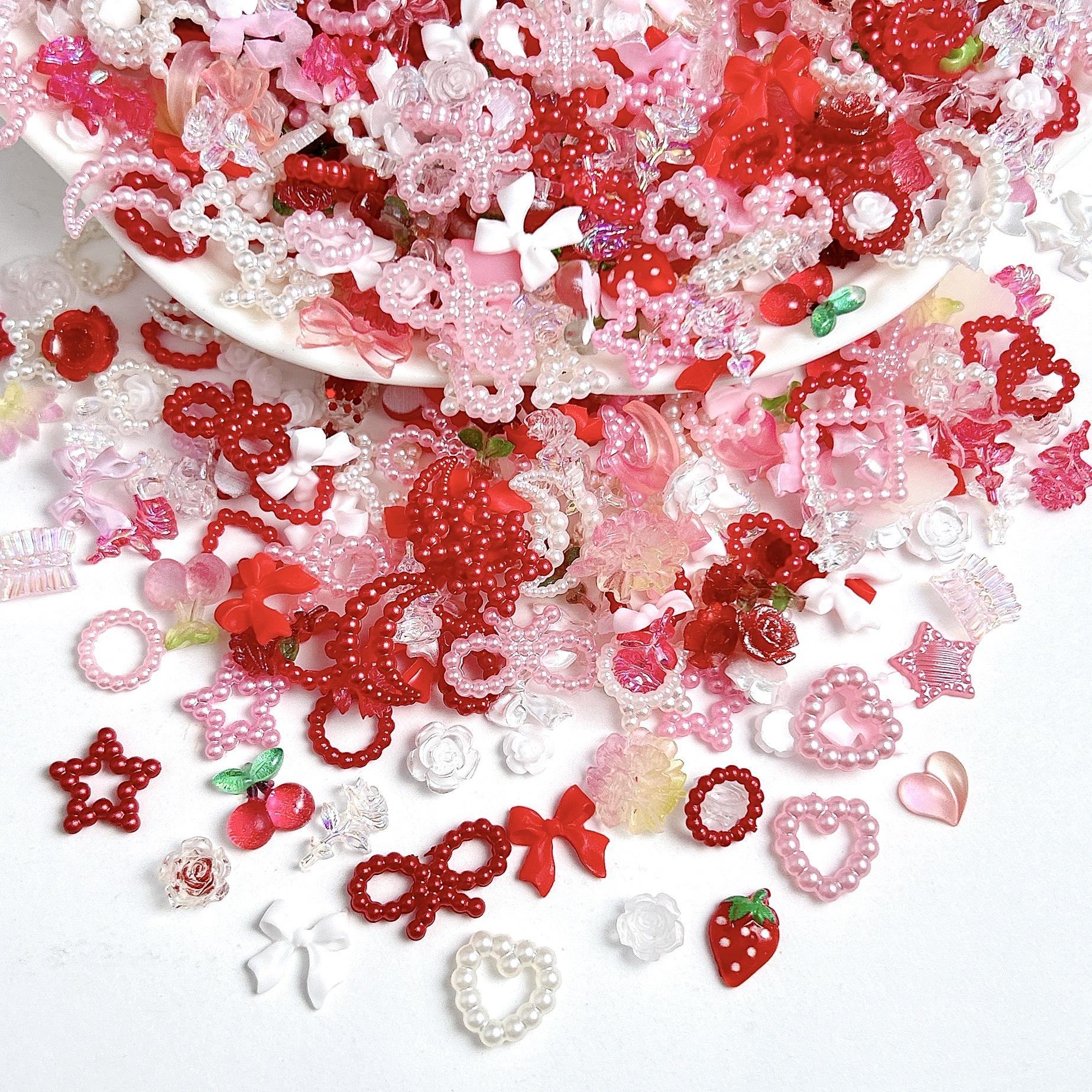 Random Mixed Sweet Red White Series Nail Charms 3D Resin Hollow Out Heart Bow Strawberry Cherry Nail Art Decorations Accessories Mixed 30PCS
Random Mixed Sweet Red White Series Nail Charms 3D Resin Hollow Out Heart Bow Strawberry Cherry Nail Art Decorations Accessories Mixed 30PCS