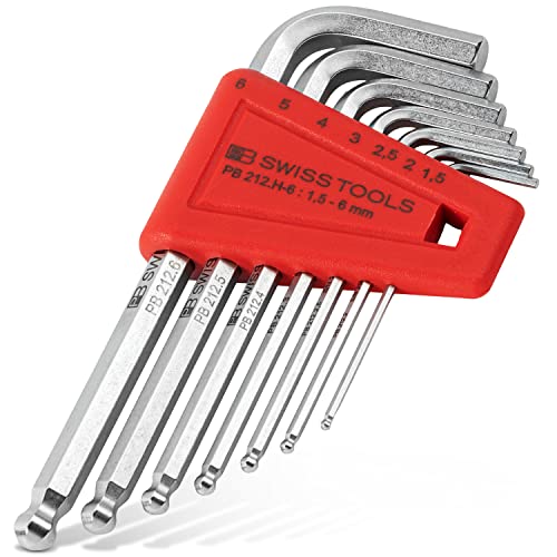 PB Swiss Tools Allen Key Set PB 212.H-6 | 100% Swiss Made | 7-Piece Hex Key Set 1.5/2/2.5/3/4/5/6 mm for Screwing in Industry and Crafts
PB Swiss Tools Allen Key Set PB 212.H-6 | 100% Swiss Made | 7-Piece Hex Key Set 1.5/2/2.5/3/4/5/6 mm for Screwing in Industry and Crafts