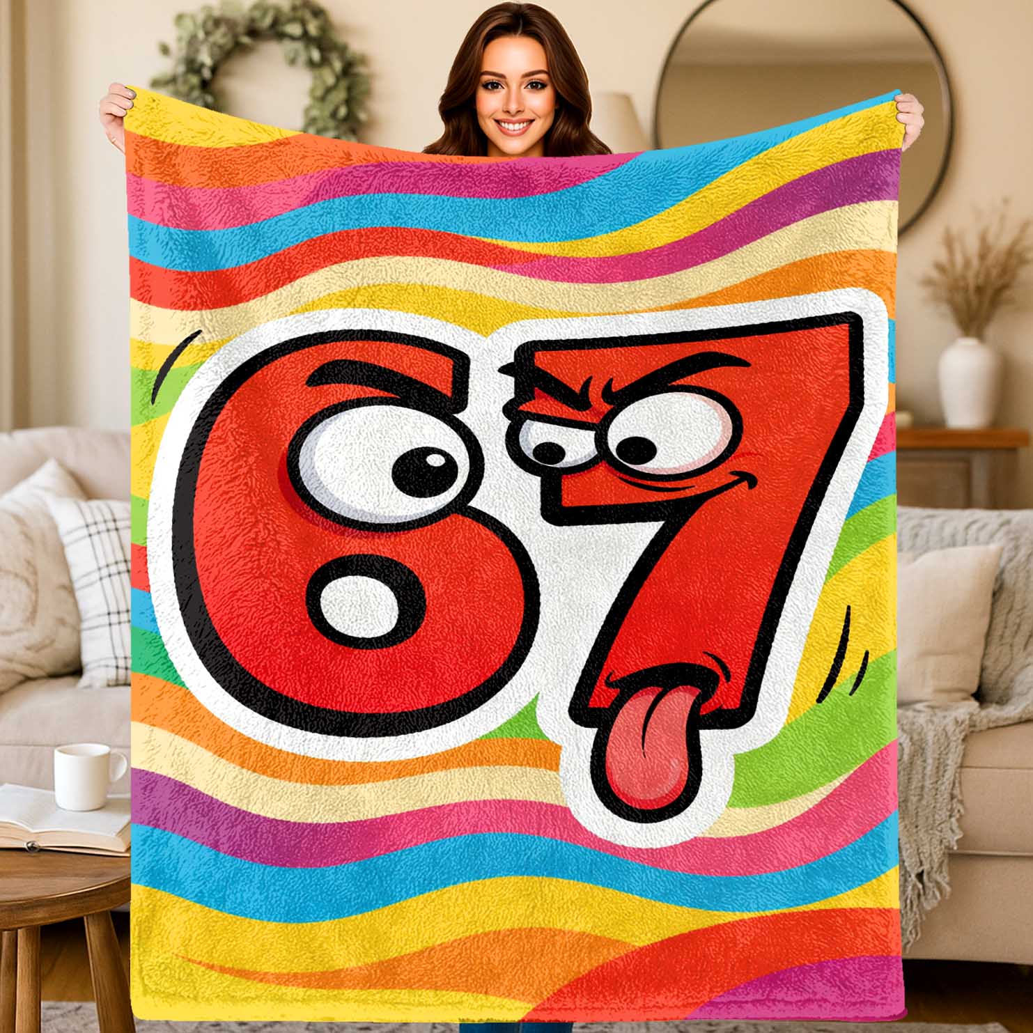 Weird expression 67 pattern Flannel printed blanket suitable for all seasons suitable for living room office sofa and travel 75x100cm
Weird expression 67 pattern Flannel printed blanket suitable for all seasons suitable for living room office sofa and travel 75x100cm