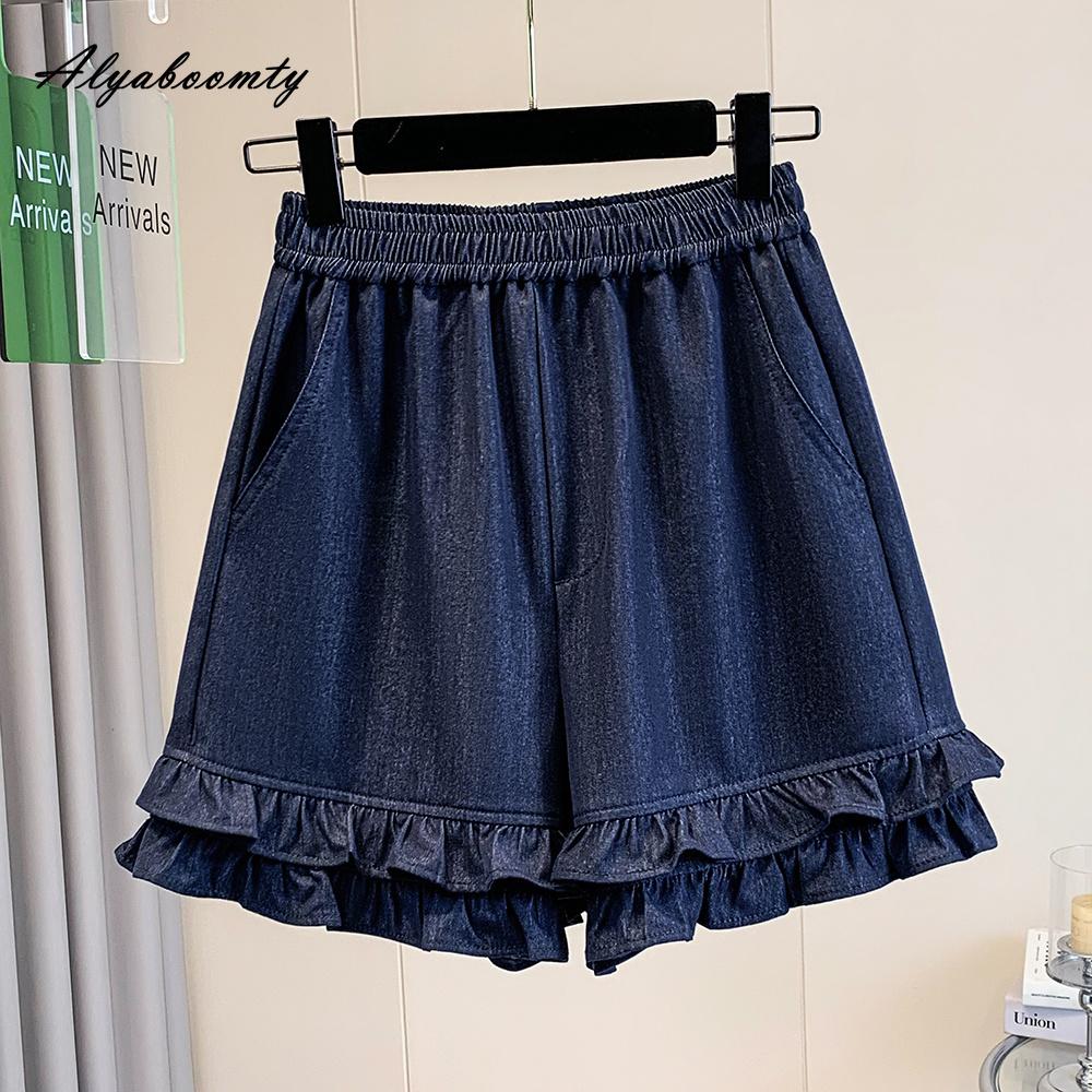 Plus Size Summer Women Baggy Denim Shorts High Waist Blue Ruffles Shorts Casual Loose Basic Solid Ladies Streetwear Shorts 5XL темно-синього кольору
Plus Size Summer Women Baggy Denim Shorts High Waist Blue Ruffles Shorts Casual Loose Basic Solid Ladies Streetwear Shorts 5XL темно-синього кольору