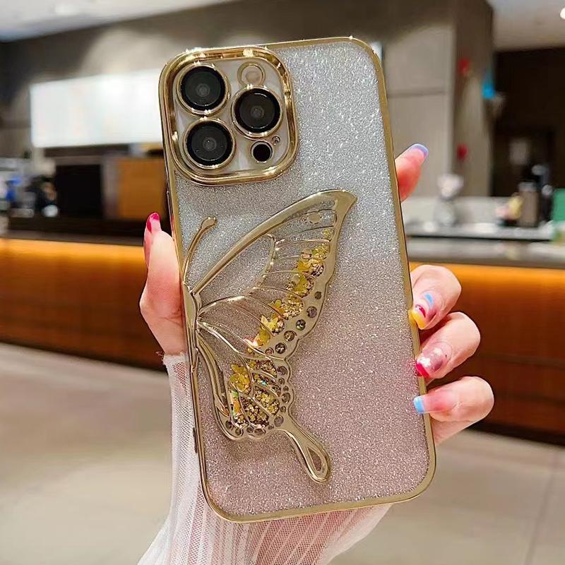 For iPhone 15 Pro Max Case Quicksand Butterfly Electroplating TPU Glitter Phone Cover Gold
For iPhone 15 Pro Max Case Quicksand Butterfly Electroplating TPU Glitter Phone Cover Gold
